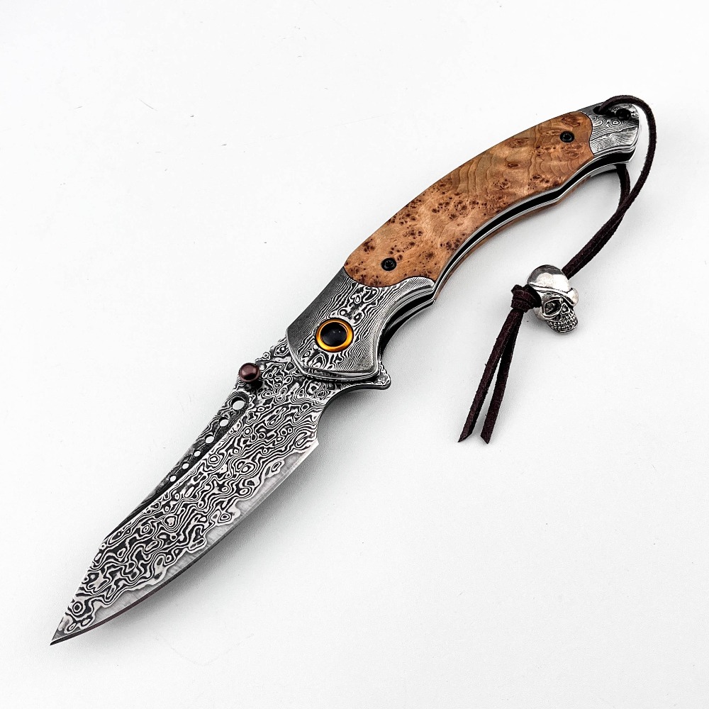 Vintage Collectible Knives - Coltello Pieghevole con Motivo Damascato ad