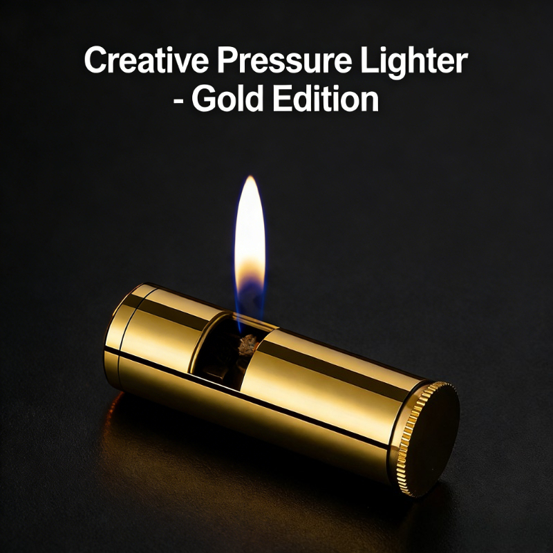 Vintage Collectible Lighters - Nuovo Accendino Cilindrico Vintage in Ottone