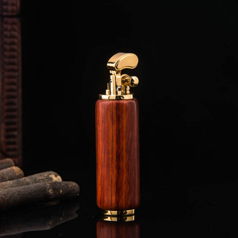 Vintage Collectible Lighters - Accendino Vintage in Legno e Oro,